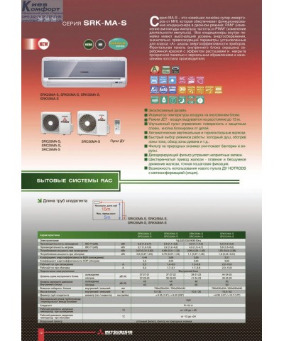 бытовая серия SRK MA-S Mitsubishi heavy
