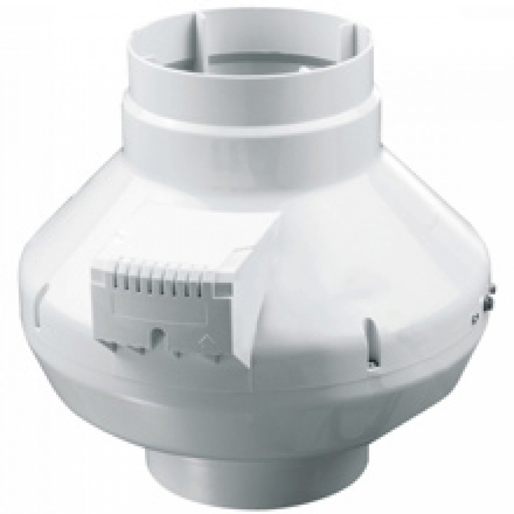 Відцентровий канальний вентилятор в пластиковому корпусі Вентс ВК 125 чорний (бурій короб)