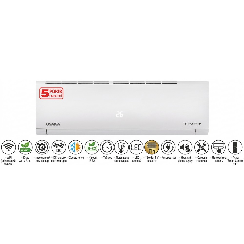 Настінний кондиціонер Osaka STV-07HH5 DC Inverter