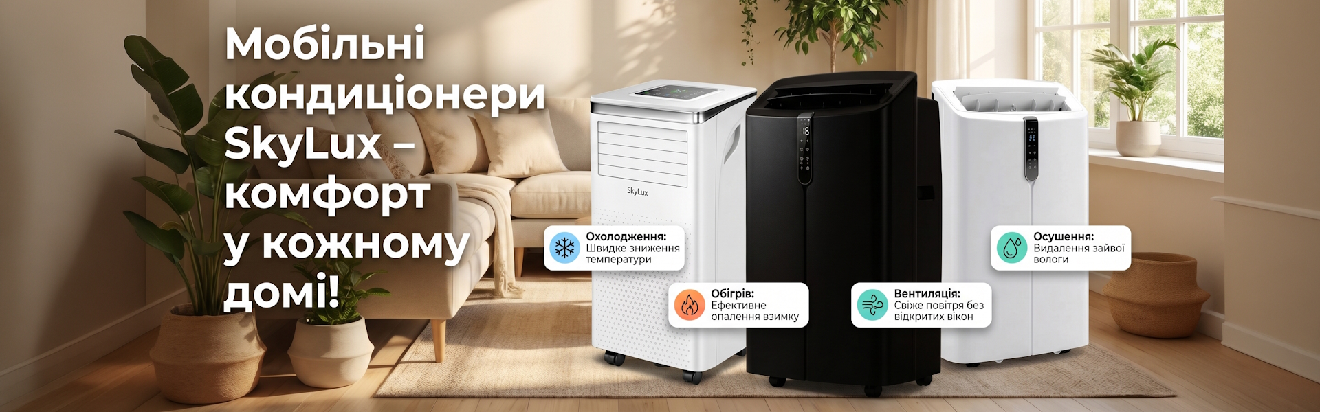 Мобільні кондиціонери SkyLux
