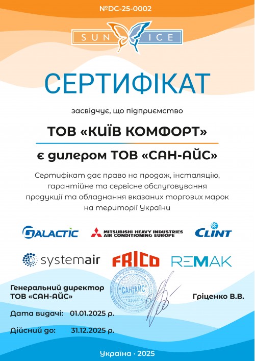 Сертификат Mitsubishi Heavy 2025